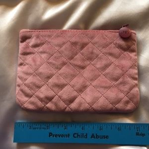 Ipsy plush pink quilted makeup Glam bag
